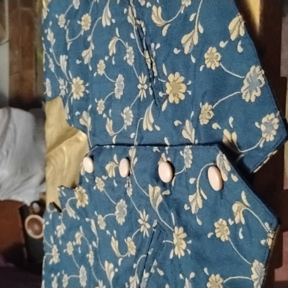 Floral Blue and Yellow Vest Katch Me - Picture 4 of 6